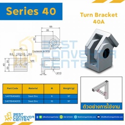 S40TB-40A-10S TURN BRACKET 40A : Series 40 Steel Zinc M10