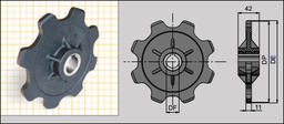 6308601 : Conveyor Component Sprocket 8z, Bore 25 mm. for Chain 610