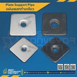 PEE-5050S16 เพลทปิดท่อเหลี่ยม 50x50x3 mm. เกลียว M16 เหล็กดำ