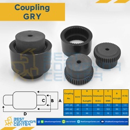 GRY-42 Coupling GRY-28 โตรอบนอก 90 mm. รอบใน 71 mm. ขนาดรู 13.5 mm. สูง 89 mm.