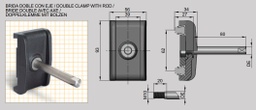 8240135 ; Double Clamp for Rod ,M12 สำหรับเพลาเหลี่ยม