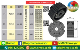 6321076 ; SPROCKET 21Z, BORE 30MM., DIA 129.26 MM. FOR CHAIN 820-831