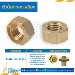 หัวน็อตทองเหลือง ขนาด M6x1.0 mm. : BHN-M6