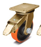 PU-JB-75 ; ล้อโพลียูรีเทน ชนิดแป้นเบรค ขนาด 75 mm.