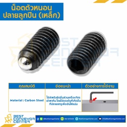 สกรูตัวหนอน M5x12 ปลายลูกปืน (Black) : M5L12BP