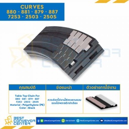 CURVES K=82,5, P=90 mm., R1 500, A50, VIAS 3, AG 280, Kg 12.3 FOR Chain 2505 : C15003-2505
