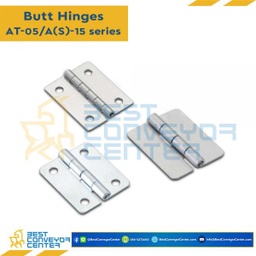 AT-0510 บานพับเหล็กชุบซิงค์ ขนาด 32×37 mm. หนา 1.2 mm.