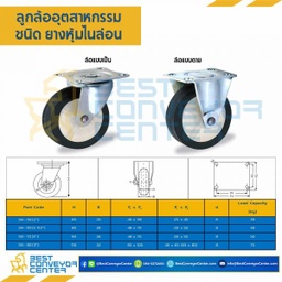 RR-SN-80 ล้อยางหุ้มไนล่อนแบบแป้นตาย ขนาด 80 mm.