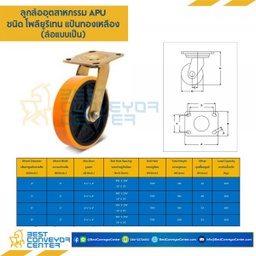 APU-S-8 ล้อโพลียูรีเทน แบบแป้นหมุน ขนาด 8 นิ้ว