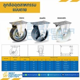 NR-K-200 ล้อไนล่อนแบบแป้นตาย ขนาด 200 mm.