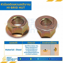 หัวน็อตติดแหวนสปริงจาน ขนาด M8x1.25 ขอบ 13 แหวนโต 18 mm. : HBN-M8