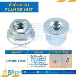 หัวน็อตจาน Flange Nut ขนาด M3x0.5 : FN-M3-0.5