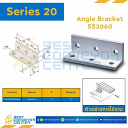 S20AB-SS2060-6S ANGLE BRACKET SS2060 : Series 20 Steel Zinc M6